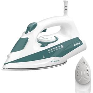 BEPER P204FER005 Ferro da Stiro a Vapore SteamPro 300 - Piastra in Acciaio, Serbatoio 300ml, 2200W - Vapore Continuo 27g/min e Colpo di Vapore - Sistema Anticalcare, Antigoccia e Autopulente