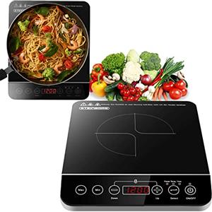 Steinborg Piano Cottura Fornello a Induzione per Cucinare, 1 Piastra, Piano Cottura Elettrico a Induzione, 2000 Watt, Pannello di Controllo Touch, Protezione per Bambini, Protezione