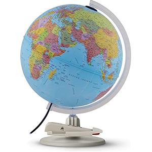 Tecnodidattica Parlamondo - Mappamondo interattivo per l'apprendimento dei bambini, Mappamondo Educativo con Penna parlante in 6 lingue, Diametro 30 cm