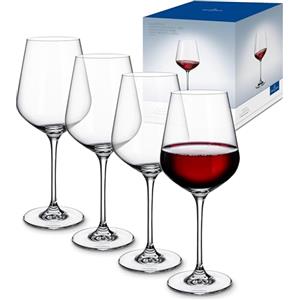 Villeroy & Boch La Divina Set di Bicchieri da Vino Rosso, 650 ml, 4 Pezzi, Cristallo, Trasparente