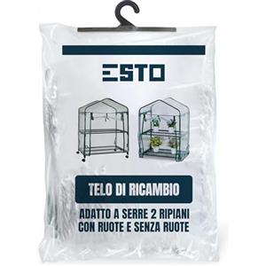 ESTO Serra da Balcone da Giardino, Corpo in Policarbonato e Telo in PVC Trasparente, Adatto per Colture Invernali, Copertura per Piante e Fiori (Telo Ricambio 2 Ripiani)