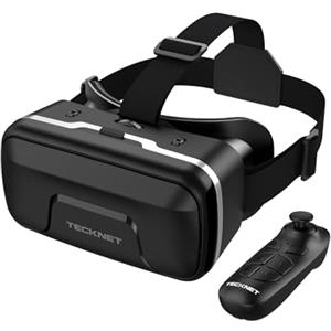 TECKNET Occhiali VR per Telefoni Cellulari, Realtà Virtuale 3D Con HD 110° FOV, Anti-Luce Blu e Marce Regolabili, Compatibili Con iPhone, Samsung e Smartphone Android (4,7-7,2)