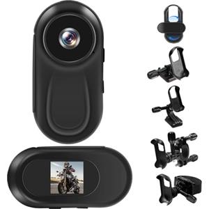 Yadayuki Action Cam,Fotocamera Sportiva Portatile a 360°,HD 1080P Mini BodyCam con Audio e Video Videocamera,Telecamera da Casco/Moto Action Camera Animali Esterno