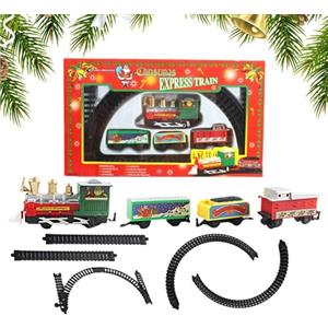 Generico Set trenino per bambini,set trenino elettrico - Treni creativi per bambini per Natale,Trenino elettrico di Natale, decorazioni natalizie per interni, modellini di trenini per feste di Natale