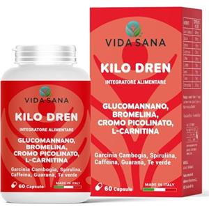 VIDASANA Brucia grassi Integratore alimentare a base di estratti vegetali.Formula notturna con garcinia cambogia, bromelina, glucomannano, spirulina e L-carnitina.