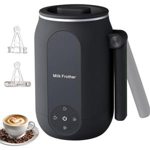 Fagalil Montalatte e Schiumatore, Montalatte Elettrico 4 in 1 con Controllo Touch Intelligente e Manico Pieghevole Macchina per Schiuma Calda e Fredda per Caffè Latte Macchiato e Cioccolata Calda