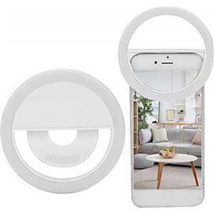 Dioche Selfie Ring Light Ricaricabile Portatile Clip su Selfie Fill Light con 36 LED USB Ricaricabile Live Streaming Luce per Smart Phone Fotocamera Fotocamera Video Girl Make Up