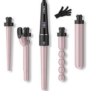 CITHOT Ferro Arricciacapelli 5 in 1, Temperatura Regolabile da 80°C -230°C, Display LCD, Riscaldamento Rapido, Ferro Arricciacapelli Professionale Multifunzionale con Diametri Diversi