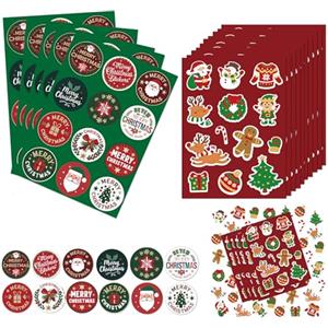 Guidre 20 Set di Adesivi per Festa di Natale, 25 Motivi Creativi Adesivi di Natale Autoadesivi, Premium per Imballaggi di Regali, Calendari dell'Avvento, Decorazioni per Feste e altro, Ades
