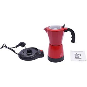 DHQCQL Caffettiera elettrica da 300 ml, 480 W, 220 V, elettrica con base, caffettiera elettrica per 6 tazze, caffettiera elettrica per viaggi o campeggio (rosso)