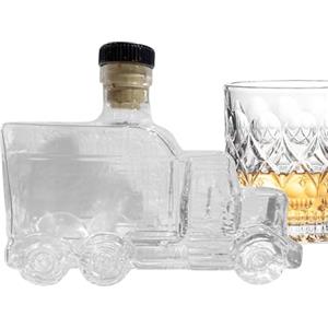 Generico Caraffa per Bourbon - Carafone Whisky Decorazione Carrello Semiarticolato - Contenitore Liquori Vintage 37,5cl con Tappo Decorativo per Brunch Fest Birra Matrimoni Completi Cucina Champagne