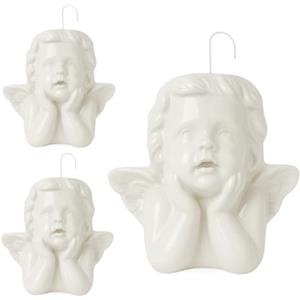 Generico Umidificatore per Termosifone in Ceramica Bianco a forma di Angelo - x3 pezzi, Evaporatore aria con Gancio Universale Flessibile, Mis. 13x13x4 cm - Controllo Dell'Umidità - Risparmio Energetico