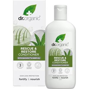 Dr.Organic Dr Organic Balsamo Riparatore all'Olio di Canapa, Restaurativo, Capelli Fini, Uomo, Donna, Naturale, Vegano, Senza Crudeltà, Senza Parabeni e SLS, Biologico, 265ml