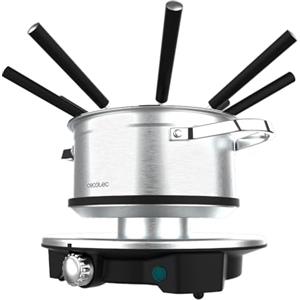 Cecotec Fonduta Elettrica per 8 Persone Fun Gourmetfondue Advance. 1500W, Capacità 1,7L, Formaggio, Cioccolato e Olio, Design in Acciaio Inox, Potenza Regolabile, Componenti Lavabili in Lavastoviglie