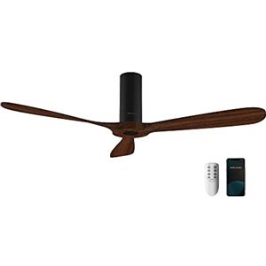Cecotec Ventilatore da Soffitto con Telecomando e Wifi EnergySilence Aero 5500 Black Aqua Connected. 40 W, Diametro 52", 3 Pale, Protezione IP44, Modalità inverno-estate, Timer