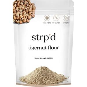 Strp'd - Farina di alta qualità di chufa extra-fine (400g), senza glutine e senza noci ricavara da chufa al 100% alto contenuto di fibre, prodotto veganano e naturalmente dolce (nuova confezione)