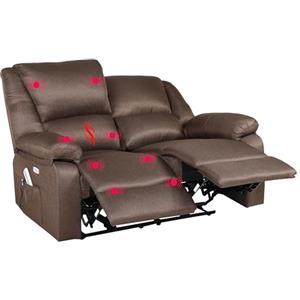 ECO-DE ECODE Divano 2 Posti Reclinabile e Indipendente su Entrambi i Lati con Poltrona Relax Massaggiante e Calore Lombare - Modello Europa con Design Moderno Salvaspazio per Ambienti Piccoli e Famiglie