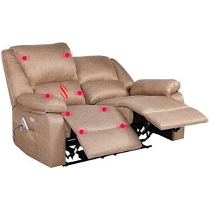 ECO-DE ECODE Divano 2 Posti Reclinabile e Indipendente su Entrambi i Lati con Poltrona Relax Massaggiante e Calore Lombare - Modello Europa con Design Moderno Salvaspazio per Ambienti Piccoli