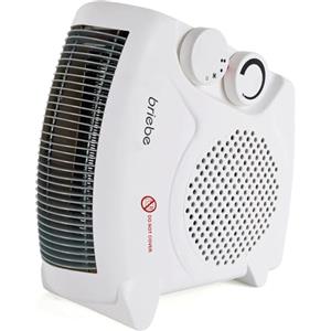 briebe Termoventilatore, Stufetta Elettrica Da Bagno 2000W Con Termostato Regolabile per Basso Consumo, Ventilatore Aria Calda/Fredda, Protezione Surriscaldamento, Silenzioso, Bianco