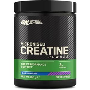 Optimum Nutrition Creatina Micronizzata in Polvere, Gusto Blue Raspberry, 360g, 80 Porzioni