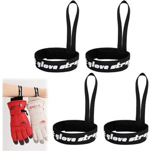 Doukesh Guinzaglio per Guanti da Sci Cinturino di Sicurezza per Guanti Anti-smarrimento Lacci Per Guanti Da Sci Porta Guanti Cinturone Cinturini Elastici per Guanti da Sci e Snowboard 4 Pezzi