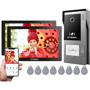 TMEZON Videocitofono Wifi Smart con due Monitor Touchscreen M790,1080P Citofono Esterno con Telecamera,APP/Carta RFID Unlock, per 1 famiglia