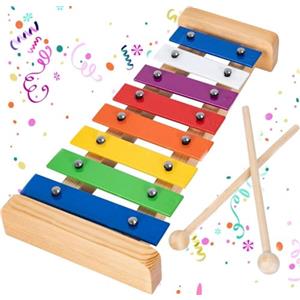 OUUTMEE Glockenspiel 8 note xilofono per bambini carillon colorato con mallet per lezioni di musica educative