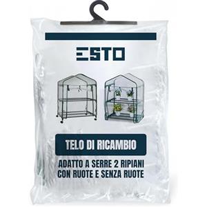 ESTO Serra da Balcone da Giardino, Corpo in Policarbonato e Telo in PVC Trasparente, Adatto per Colture Invernali, Copertura per Piante e Fiori (Telo Ricambio 3 Ripiani)