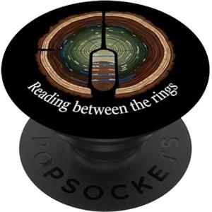 Tree Ring Wisdom Co. Reading Between The Rings Tree Ring Nature Art PopSockets PopGrip Adesivo