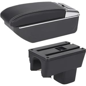 OJTEMHBH Box Bracciolo Console Centrale Per Suzuki Per Swift 2005-2025 Bracciolo Per Auto Scatola Portaoggetti Automatica Rinforzo Interno(D3 Black white NoUSB)