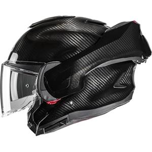 HJC, Casco Moto Modulare F100 CARBON Black, XS