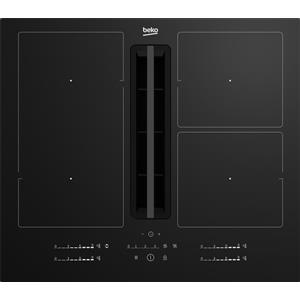 Beko Piano Cottura Induzione da Incasso con Cappa Integrata Filtrante 4 Fuochi Larghezza 60 cm in Vetro colore Nero - HIXI64700UF