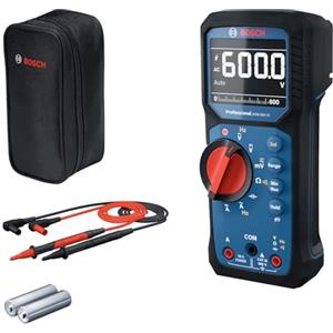 Bosch Professional Multimetro GDM 600-15 (True RMS, LCD invertito, misura frequenza/continuità/resistenza/capacità, Min/Max/Media, puntali MS 90)