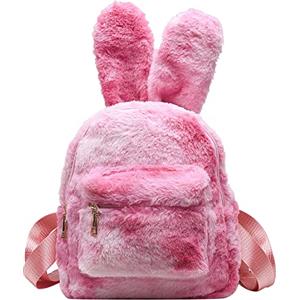 Jywmsc Zaino da coniglietto per ragazze adolescenti, Donne Carino Orecchie di Coniglio Zaino Fluffy Borsa a tracolla Scuola Borsa Satchel