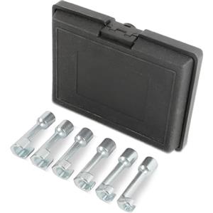 PLAYOCCAR 6 Pezzi Chiavi a Bussola per Iniettore Diesel 12PT 1/2" Drive, PLAYOCCAR Kit Chiave Dinamometrica Aperta Tipo L (Dimensioni 12/14/16/17/18/19 mm)