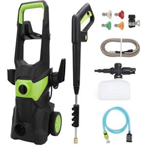 Ejoyous Idropulitrice elettrica ad alta pressione, 4200 PSI 2.5 GPM Power Washer con 4 ugelli Quick Connect, macchina per lavaggio ad alta pressione con cannone a schiuma, per auto, recinzioni, vialetti
