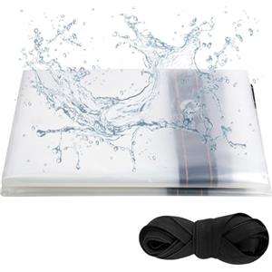 RUCUDIM Telone di copertura trasparente con occhielli, 2 m x 3 m, trasparente, per esterni, impermeabile, per giardino, balcone, cantiere e recinto per animali domestici