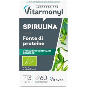 Vitarmonyl Spirulina - Proteine Vegetali - Ricca di Vitamine e Minerali - Vitalità e Tono - Integratori Stanchezza - Difese Immunitarie - 60 Spirulina Compresse - Per tutta la Famiglia - Vitarmonyl
