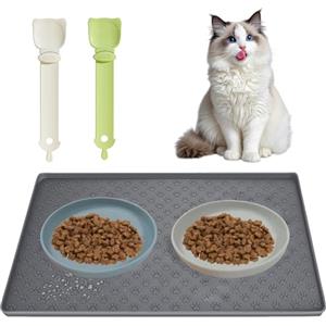 KATLKIU 2 pezzi ciotole per gatti Ciotola per gatti in silicone, ciotola acqua gatto piatto per cibo ciotole per cibo secco e umido, Mangiatoie per Strisce di Gatto, Tappetino Ciotola Gatti