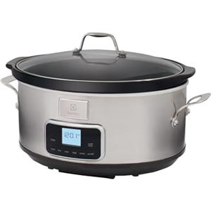 Electrolux Esc7400 Slow Cooker, Pentola Elettrica In Acciaio Inox Per Cottura Lenta Con Sei Programmi Predefiniti, 235 W, 6.6 L, Argento, Amazon Exclusive