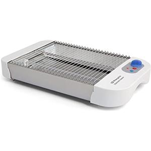 Orbegozo TO 1010, Tostapane, orizzontale, 600 W, 2 barre al quarzo, 6 livelli di tostatura, timer, griglia in acciaio inossidabile, vassoio raccoglibriciole, colore bianco