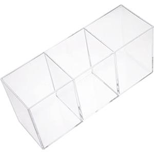 SMASOLO Portapennelli Cosmetici Acrilico Trasparente Scomparti Organizer per Trucchi e Cancelleria Resistente e Sicuro per