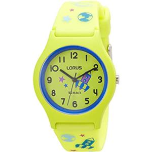 Seiko Orologio analogico al quarzo da ragazzo con cinturino in silicone RRX47HX9, giallo.