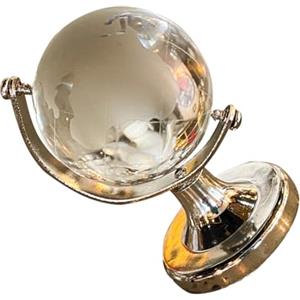 TOYANDONA 1 Pc Globo Di Cristallo Mappamondo Dorato Decorazione Del Globo Del Mondo Arredamento Mini Mappamondo Arredamento Retrò Gadget Da Scrivania Fermacarte Globo Alto Borosilicato