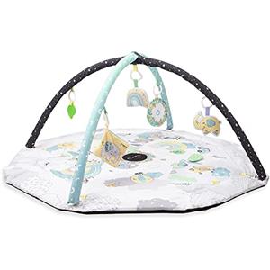 MoMi Day&Night palestrina 4in1 per bambini fin dai primi giorni dalla nascita, tappetino educativo con giocattoli sensoriali e due archi gioco regolabili, tappetino gioco