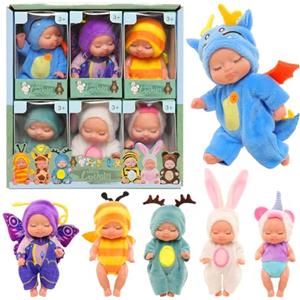 Miunana Mini Bambola Neonato Sleeping Dolls Bambini Ragazze Realistici Bambolotti Bambole Piccole Giocattolo Bamboline in Miniatura per Bambini Ragazzi Ragazze (6 Bambole)