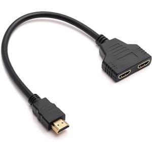 nllkii Splitter HDMI, Cavo Adattatore da HDMI a 2 HDMI, 1 in 2 Uscite, Compatibile con 1080p, per Duplicazione su Due Schermi, 30 cm, Compatibile con La Maggior Parte delle TV e Monitor