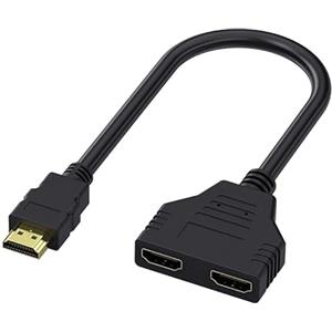 Wvxilyr Adattatore HDMI Splitter 1 In 2 Out 1080P,Cavo HDMI DMI Splitter 1 a 2 vie Maschio a Doppia Presa Cavo da 2 Femmina,per HDTV HD LED Monitor LCD e Proiettori,Gaming e Presentazioni Professionali