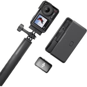 DJI Osmo Action 4 Combo Adventure + Trasmettitore per Mic 2 (Shadow Black), fotocamera per vlog con sensore da 1/1.3", HorizonSteady a 360º, microfono con vocali cristallini, protezione antivento