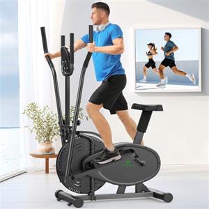 Neezee Ellittiche da Casa, Cross Trainer Ellittico Compatto 2 in 1 Con Monitor LCD, Sedile Ergonomico, Resistenza Regolabile Migliorata, Ellittica Professionale Per Casa Peso Massimo 120 KG